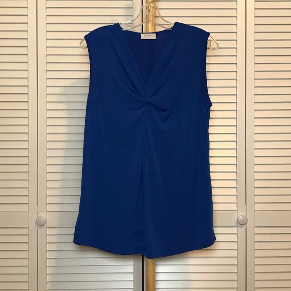 Bulotus Center Gathered V-neck Sleeveless Stretch Blouse L - Picture 1 of 7
